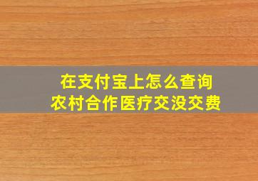 在支付宝上怎么查询农村合作医疗交没交费