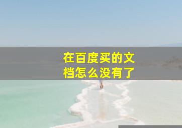 在百度买的文档怎么没有了