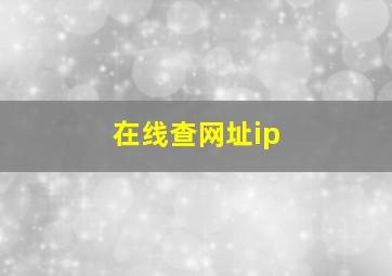 在线查网址ip