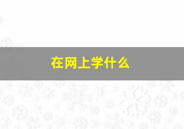 在网上学什么