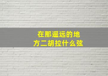 在那遥远的地方二胡拉什么弦