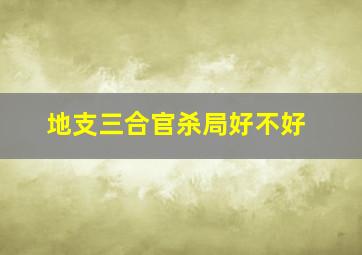 地支三合官杀局好不好