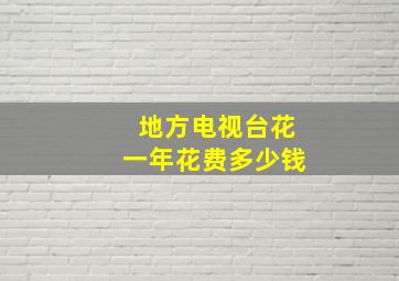 地方电视台花一年花费多少钱