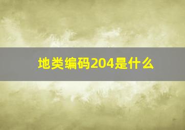 地类编码204是什么