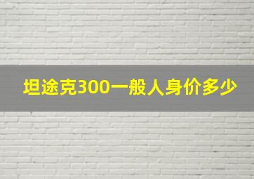 坦途克300一般人身价多少