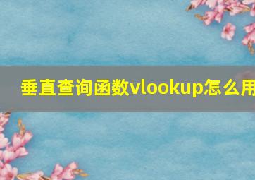 垂直查询函数vlookup怎么用