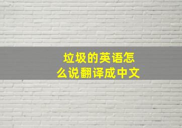 垃圾的英语怎么说翻译成中文