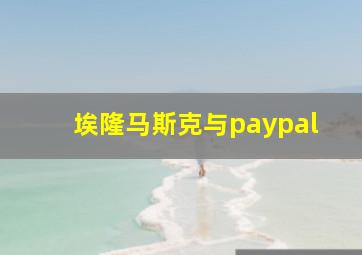 埃隆马斯克与paypal