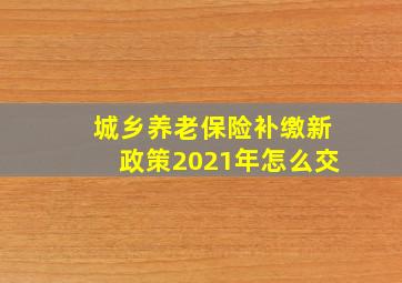 城乡养老保险补缴新政策2021年怎么交