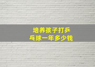 培养孩子打乒乓球一年多少钱