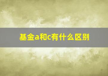 基金a和c有什么区别