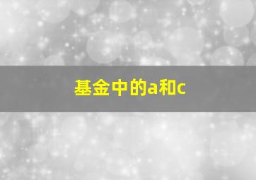 基金中的a和c