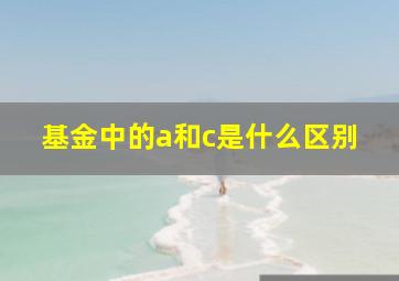 基金中的a和c是什么区别