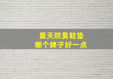 夏天防臭鞋垫哪个牌子好一点