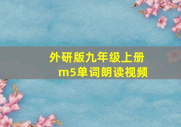 外研版九年级上册m5单词朗读视频