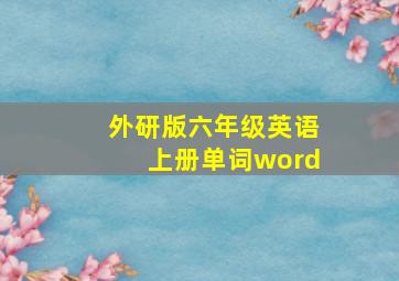 外研版六年级英语上册单词word