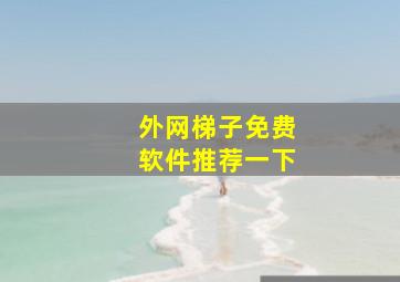 外网梯子免费软件推荐一下