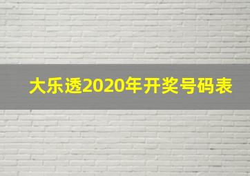 大乐透2020年开奖号码表