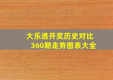 大乐透开奖历史对比360期走势图表大全