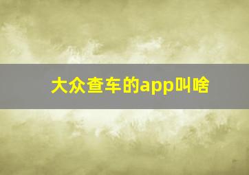 大众查车的app叫啥