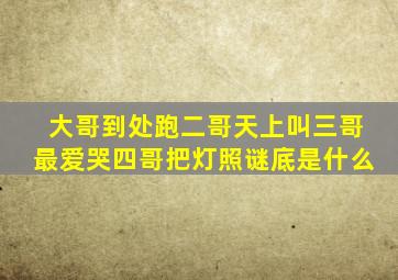 大哥到处跑二哥天上叫三哥最爱哭四哥把灯照谜底是什么