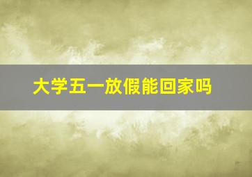 大学五一放假能回家吗