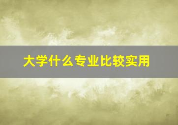 大学什么专业比较实用