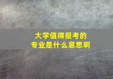 大学值得报考的专业是什么意思啊