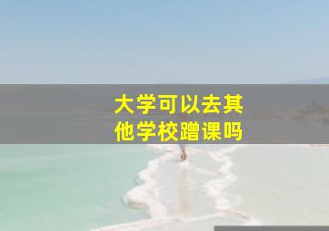 大学可以去其他学校蹭课吗