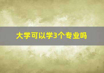 大学可以学3个专业吗