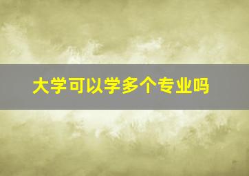 大学可以学多个专业吗