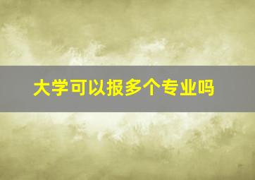 大学可以报多个专业吗