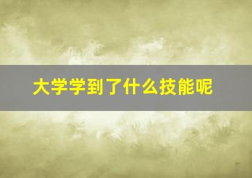 大学学到了什么技能呢