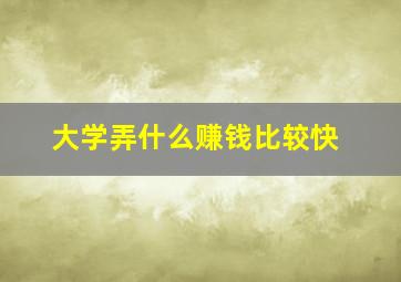 大学弄什么赚钱比较快