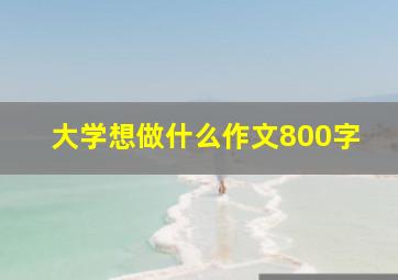 大学想做什么作文800字