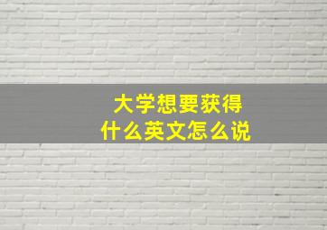 大学想要获得什么英文怎么说