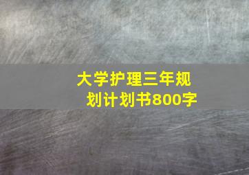 大学护理三年规划计划书800字