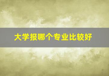 大学报哪个专业比较好