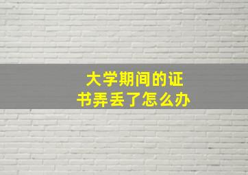 大学期间的证书弄丢了怎么办