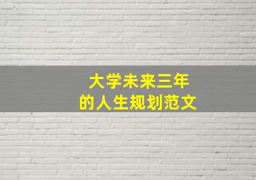 大学未来三年的人生规划范文