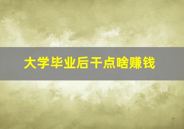 大学毕业后干点啥赚钱