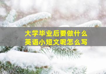 大学毕业后要做什么英语小短文呢怎么写