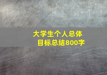 大学生个人总体目标总结800字