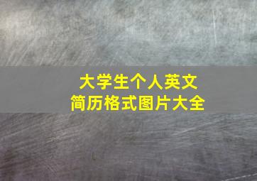 大学生个人英文简历格式图片大全