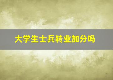 大学生士兵转业加分吗