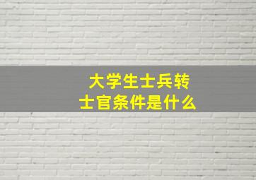 大学生士兵转士官条件是什么