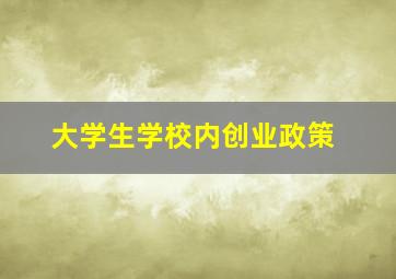 大学生学校内创业政策