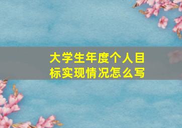 大学生年度个人目标实现情况怎么写