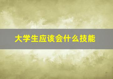 大学生应该会什么技能