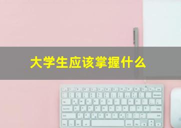 大学生应该掌握什么